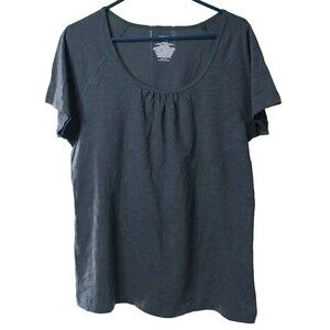 Danskin Activewear Now Womens XL 16-18 Top Greystone Shirt Mom Casual Tee Comfy